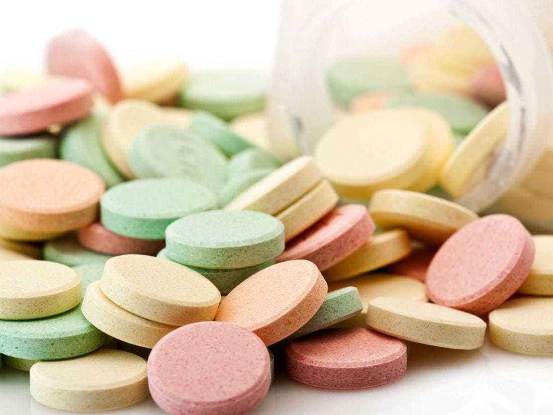 colorful antacid tablets