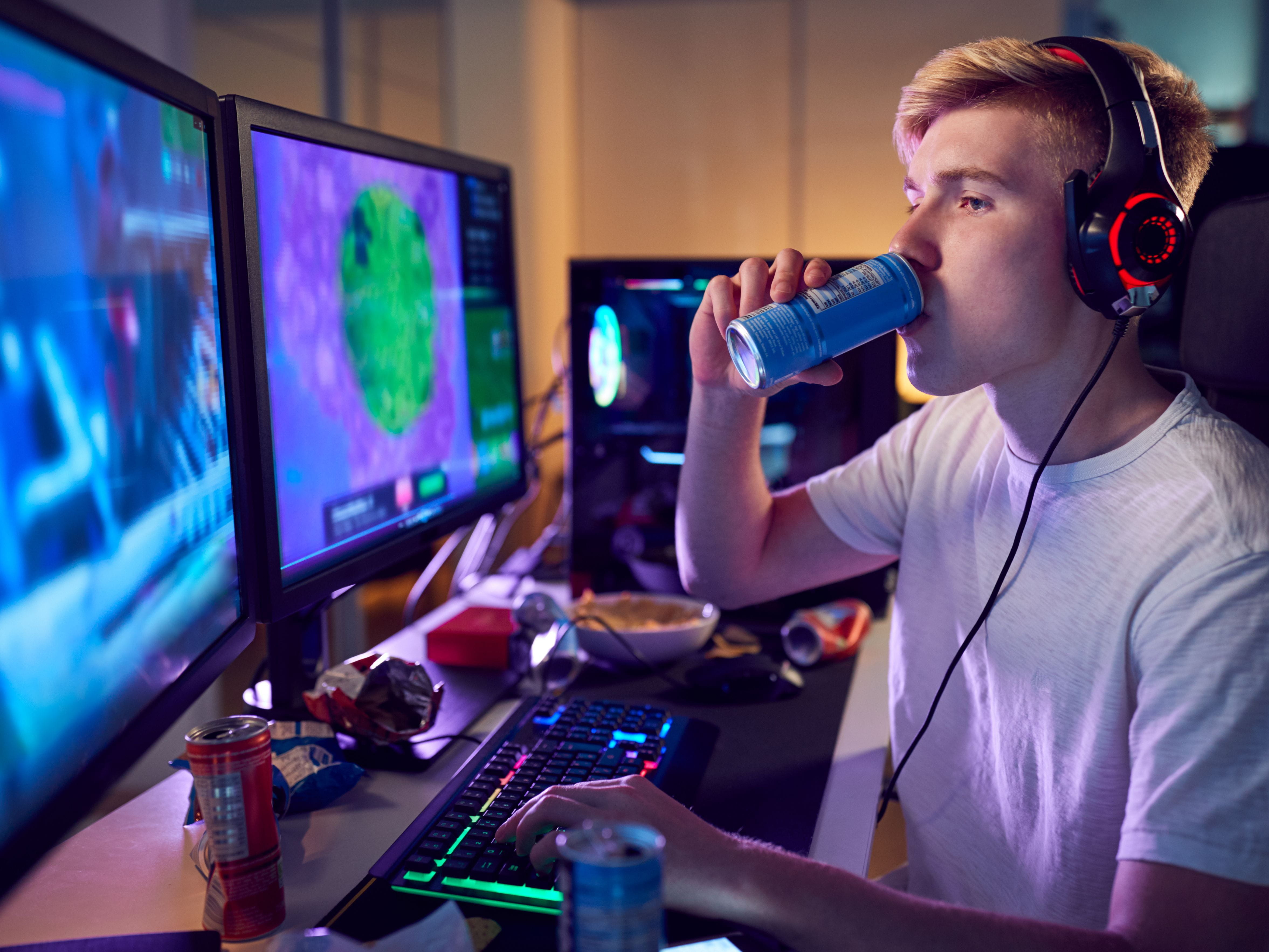 kid drinking energy drink