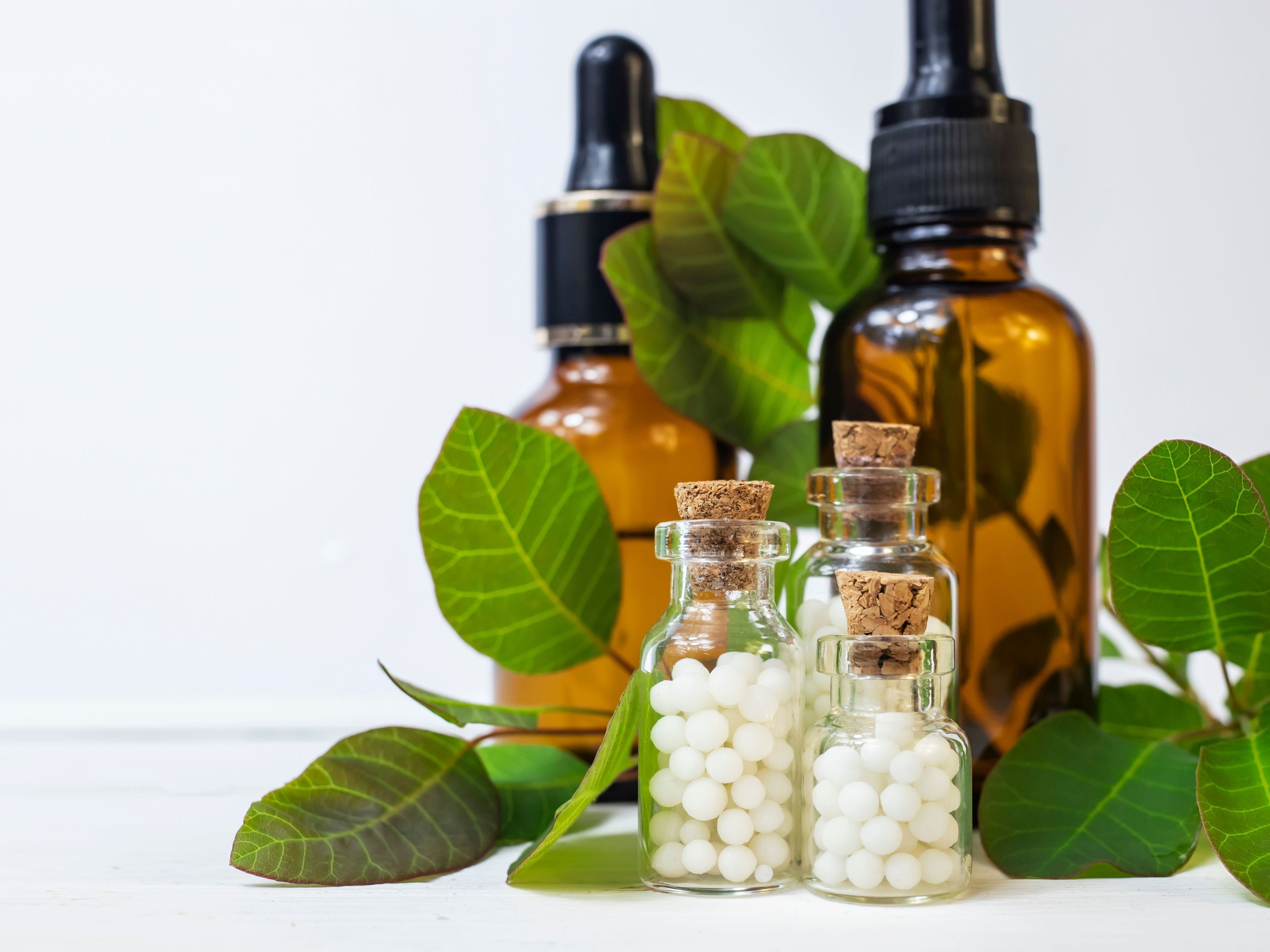 natural remedies against white background
