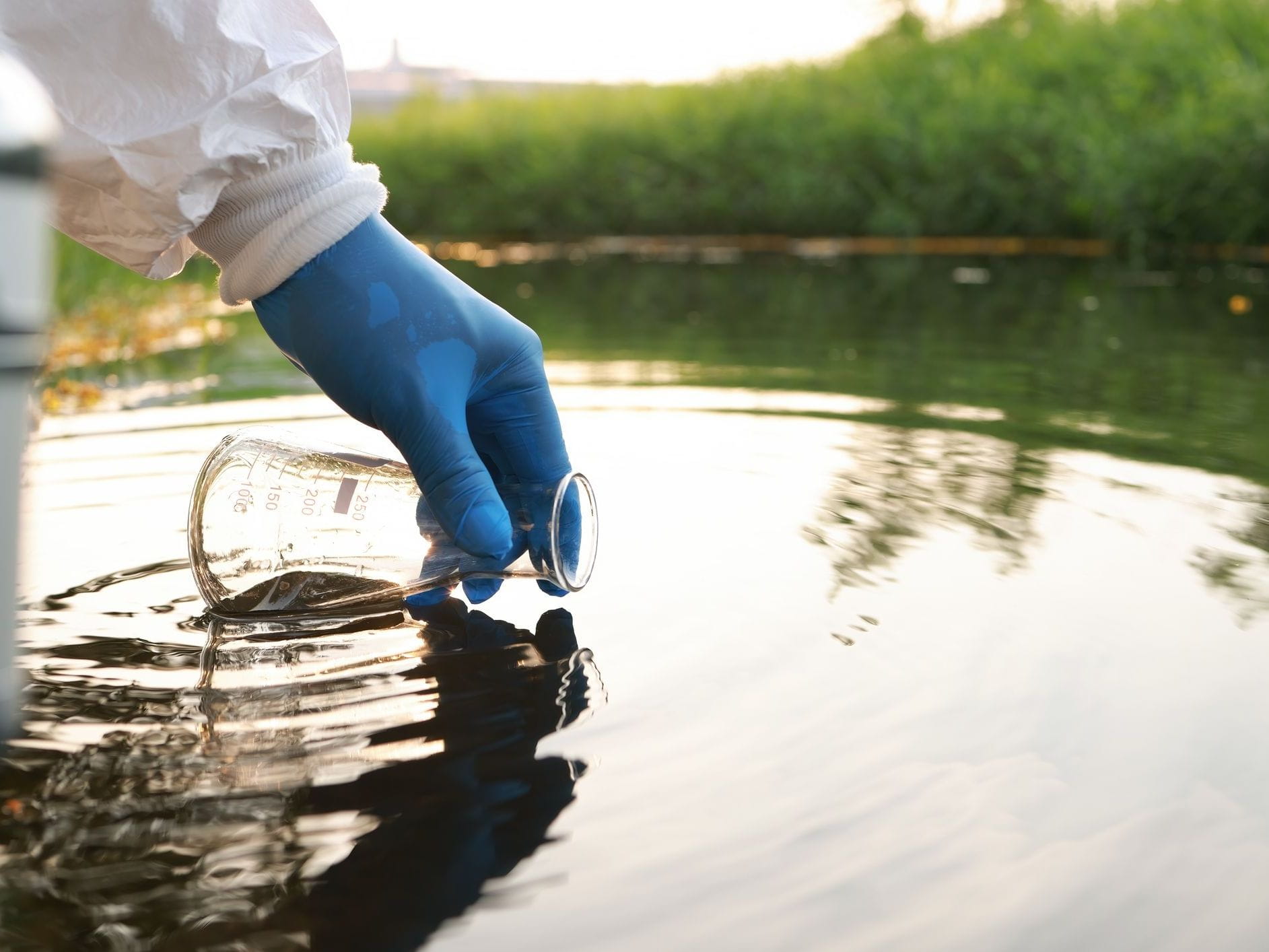 water being tested for contaminants