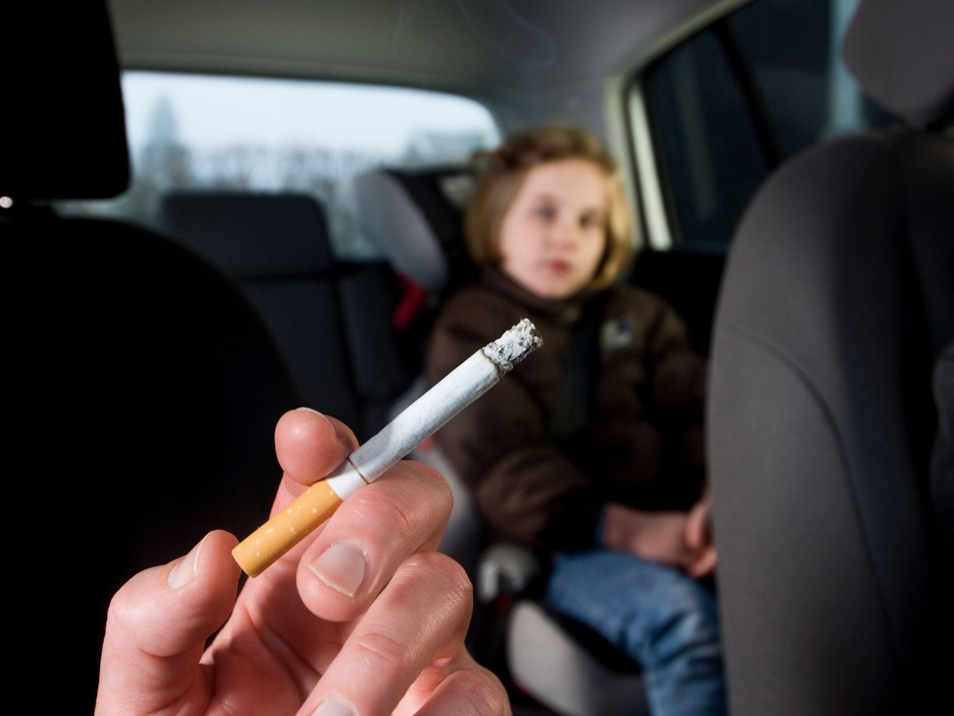 cigarette with child in car