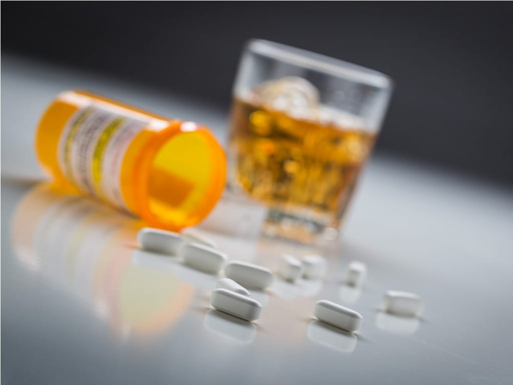 alcohol next to prescription medication