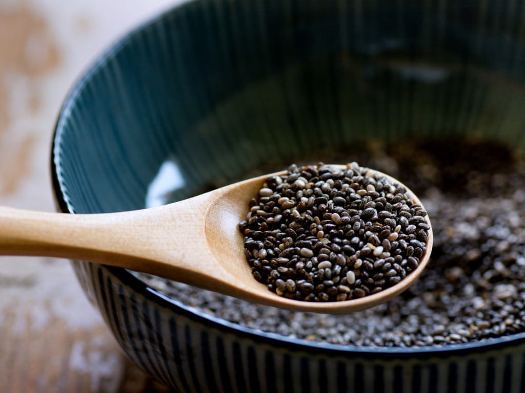 spoon with chia seeds spoon with chia seeds
