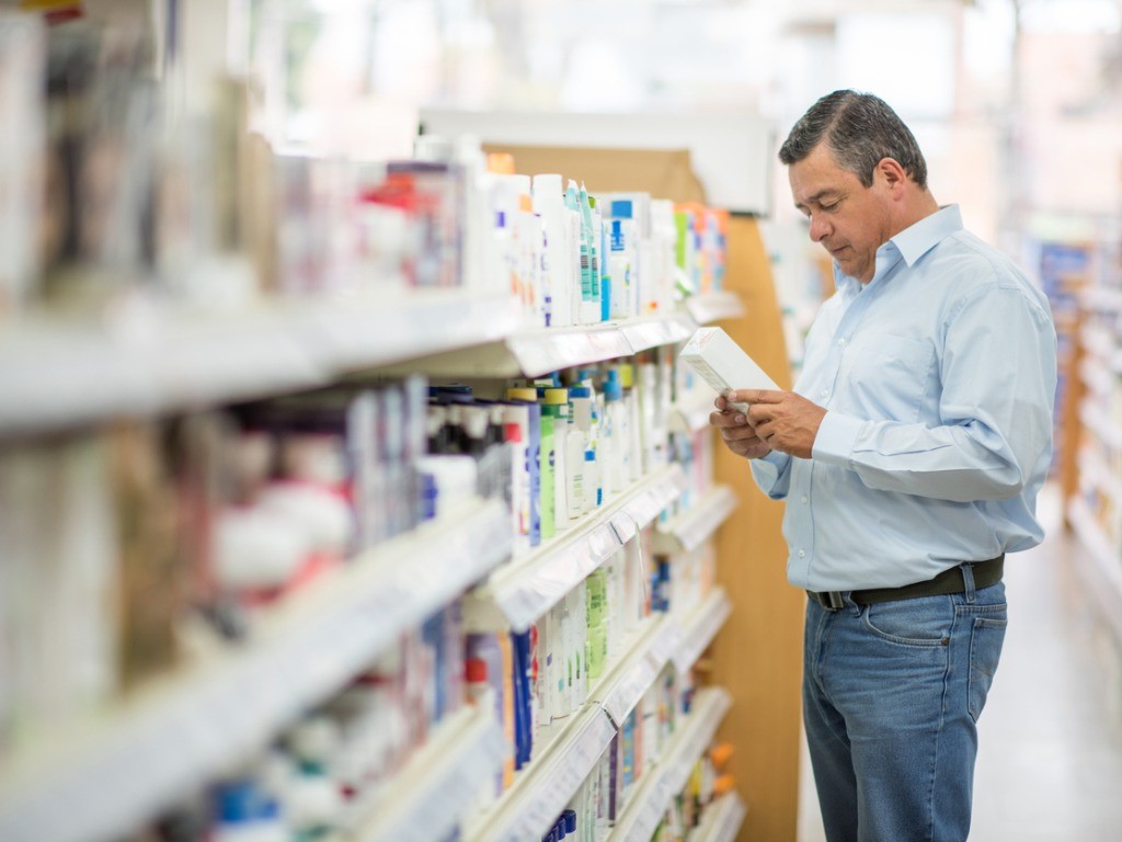 genital desensitizers man shopping at pharmacy