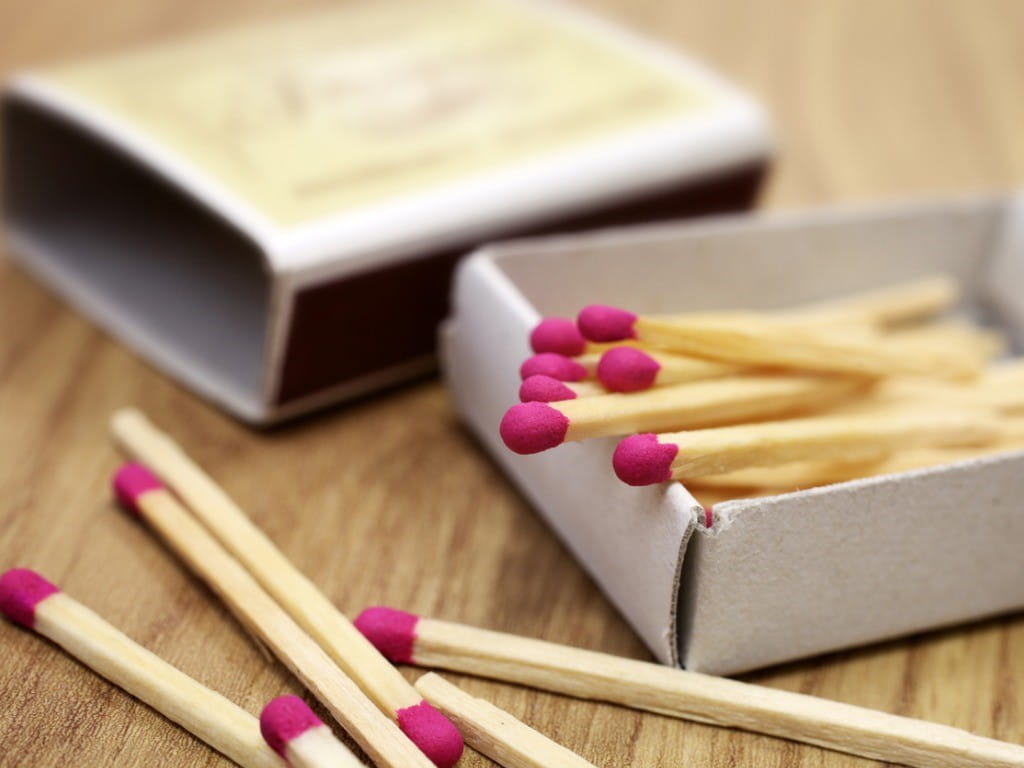box of matches on table