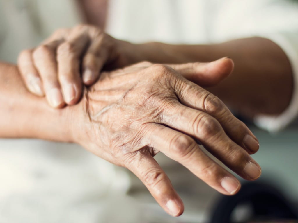 close up of hand with nerve pain