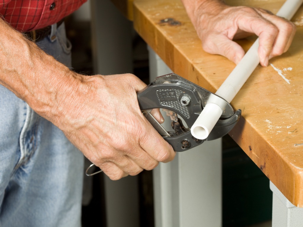 cutting PVC pipe cutting PVC pipe