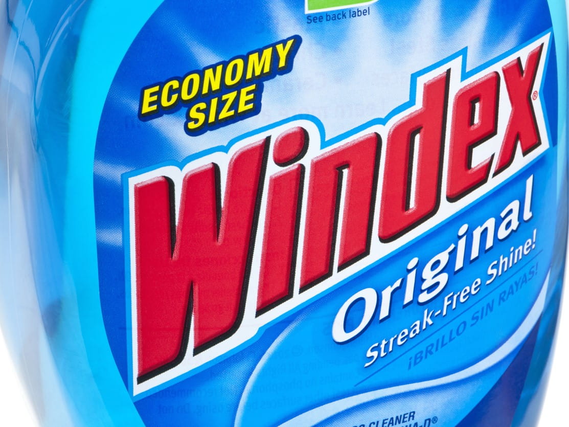 close up of Windex bottle